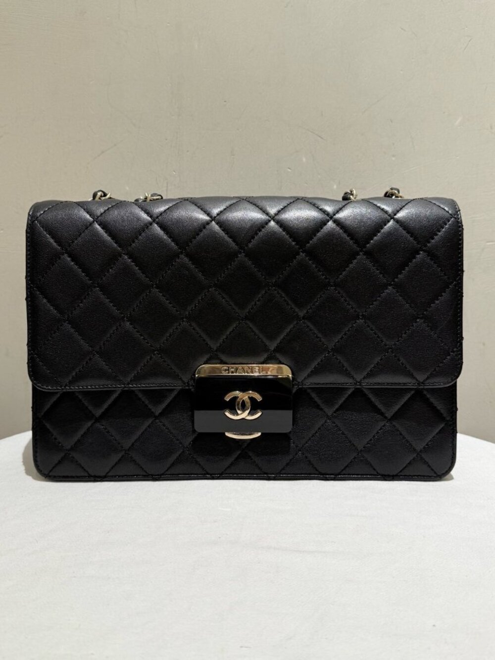 Chanel Beauty Lock Black Lambskin Flap Bag
